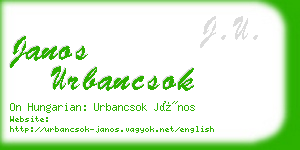 janos urbancsok business card